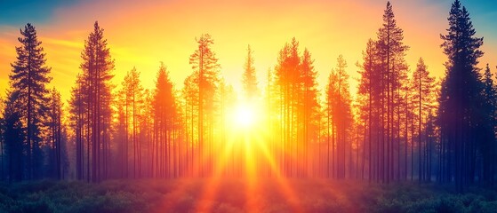 Fototapeta premium Sunrise Forest Radiance