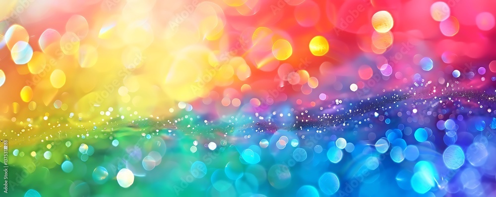 Poster chromatic brilliance: an abstract artwork bursts with a spectrum of radiant hues, its vibrant colors