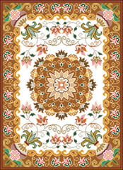 ornamental round ornament Colorful ornamental vector design for rug, tapis, yoga mat. Geometric ethnic clipart. Arabian ornamental carpet with decorative elements.Persian carpet,

