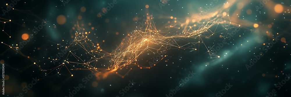 Poster celestial network: an artistically rendered illustration of a celestial network, showcasing intercon