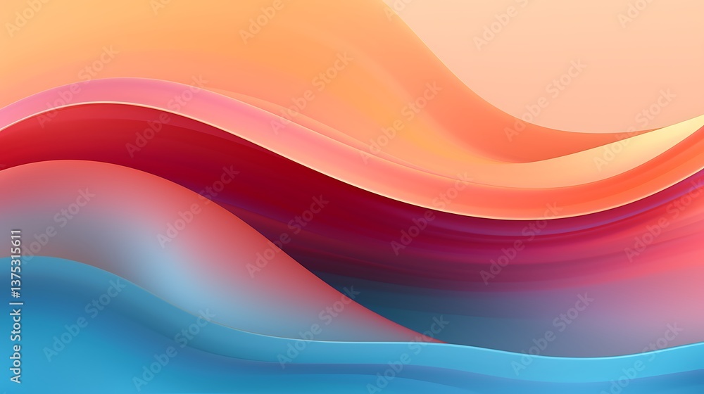 Aufkleber abstract wave of colors: a captivating abstract composition featuring flowing, wave-like forms in a 