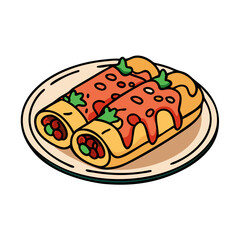 enchiladas vector art, enchiladas icon, food vector illustration