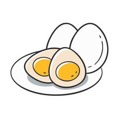 boiled eggs vector art, boiled eggs icon, food vector illustration
