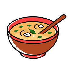 miso soup vector art, miso soup icon, food vector illustration
