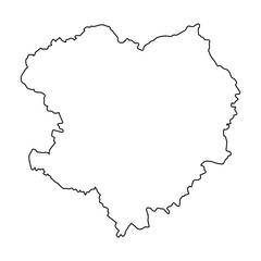 Kharkiv region of Ukraine, vector Outline Map Kharkiv region Borders