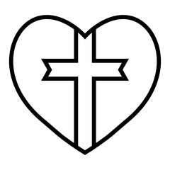 Christian Heart Symbol Cross and Arrows, heart featuring Christian cross