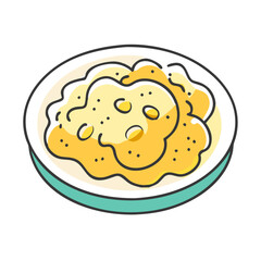 scrambled eggs vector art, scrambled eggs icon, food vector illustration
