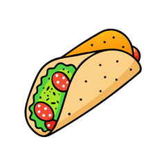 burrito vector art, burrito icon, food vector illustration