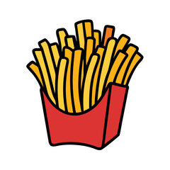 french fries vector art, french fries icon, food vector illustration