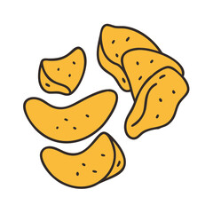 chips vector art, chips icon, food vector illustration