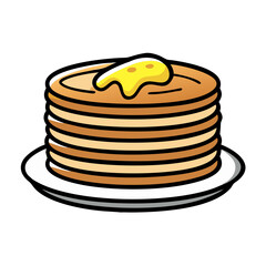 pancakes vector art, pancakes icon, food vector illustration