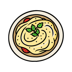 hummus vector art, hummus icon, food vector illustration