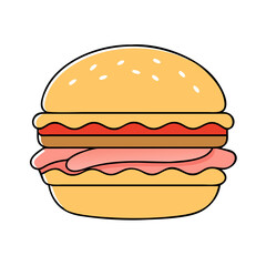 burger vector art, burger icon, food vector illustration