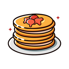pancakes vector art, pancakes icon, food vector illustration