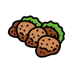 falafel vector art, falafel icon, food vector illustration
