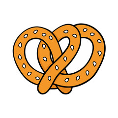 pretzels vector art, pretzels icon, food vector illustration