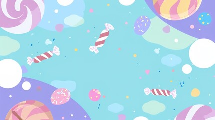 The Candy Background of Children's Day: Sketching a Joyful Festival Picture Full of Childlike Fun with the Sweetness of Candies