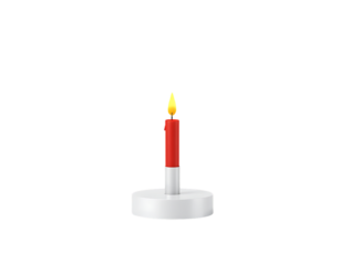 Red Candle with Flame