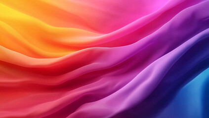 Obraz premium Colorful gradient background with soft curves and smooth waves, blending vibrant hues of orange, pink, and blue, creating dynamic and visually appealing design