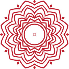 Red Mandala Design - Geometric Flower Pattern