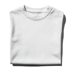 Clean T-Shirt: A neatly folded, pristine white t-shirt, perfect for design.