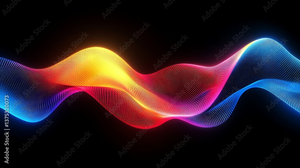 Poster dynamic color waves: an abstract design showcasing vibrant, flowing color waves, illuminating the da