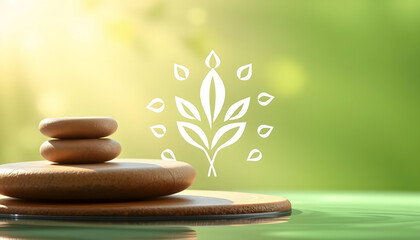 Beauty nature body spa logo design template , with white tonespng