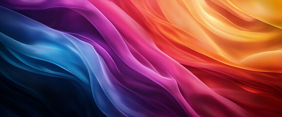 Fototapeta premium Vibrant abstract background with flowing gradient colors in shades of blue, purple, pink, and orange, creating dynamic and energetic visual effect