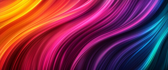 Fototapeta premium Vibrant abstract background with flowing gradient colors in warm and cool tones. smooth waves create dynamic and energetic visual effect, perfect for various design projects