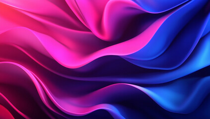 Fototapeta premium Vibrant abstract waves in pink and blue create dynamic, flowing background. smooth gradients evoke sense of movement and energy, perfect for creative projects