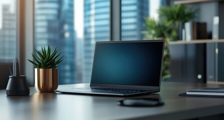 Modern Laptop on a Contemporary Desk