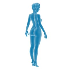 Naklejka premium 3D rendering of a blue female silhouette