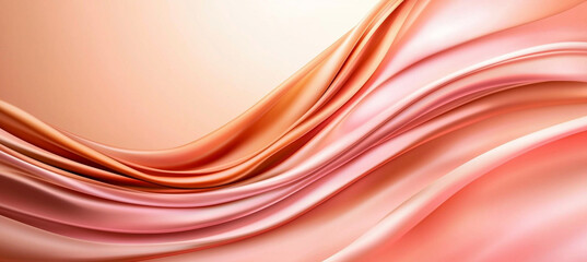Obraz premium Soft pink and beige waves create elegant and soothing background, perfect for various design projects. gentle curves evoke sense of calm and sophistication