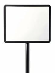 Fototapeta premium Here's a customizable road sign blank on a solid post, perfect for ads and info.