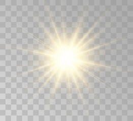 Transparent yellow sunlight special lens flash light effect. Front solar flare lenses	