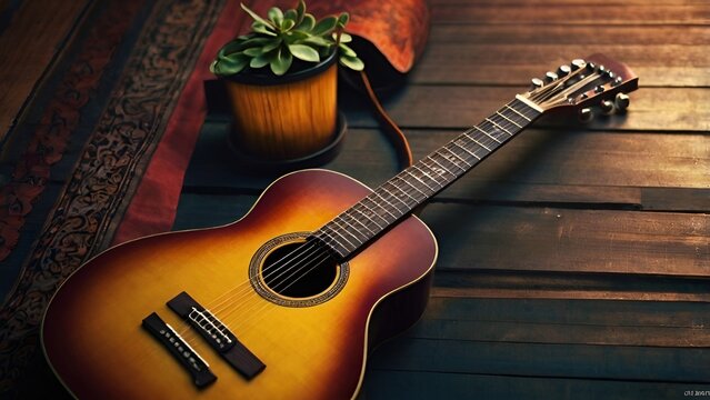 Vibrant Design for International Guitar Month April 2025 Featuring Classic Guitars