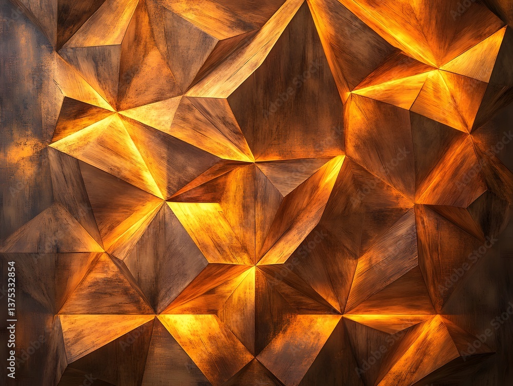 Aufkleber a stunning geometric pattern illuminated by warm lighting, creating an engaging visual texture. idea