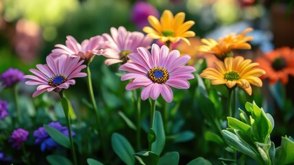 Obraz premium Flowers blooming in the garden, adding color and life to the outdoor space.