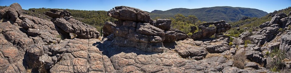 Rock panorama in Grampians National Park in Victoria, Australia

