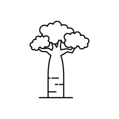 Baobab tree icon sketch vector illustration trendy style design template