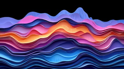 Abstract Colorful Wave Layers: A Symphony of Hues