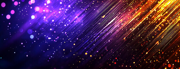 Obraz premium Vibrant gradient background with colorful bokeh lights and streaks, creating dynamic and energetic atmosphere. Perfect for festive or celebratory themes