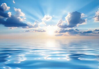 Serene Sunrise Over Calm Ocean