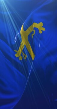 Flag of Asturias, Spain, loop, 4K Vertical