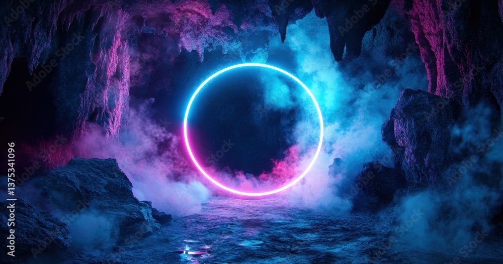 Canvas Prints abstract blue background with circles