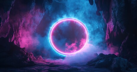 Fototapeta premium 3d render of a glowing symbol glittering on a night sky
