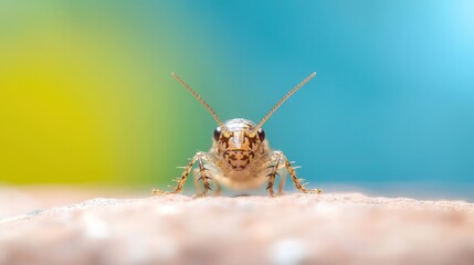 Fototapeta premium Close up of a Cricket, Macro photography of a cricket insect