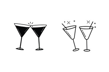 Cocktail Party Celebration Martini Glasses Toast Festive Cheers Drinks