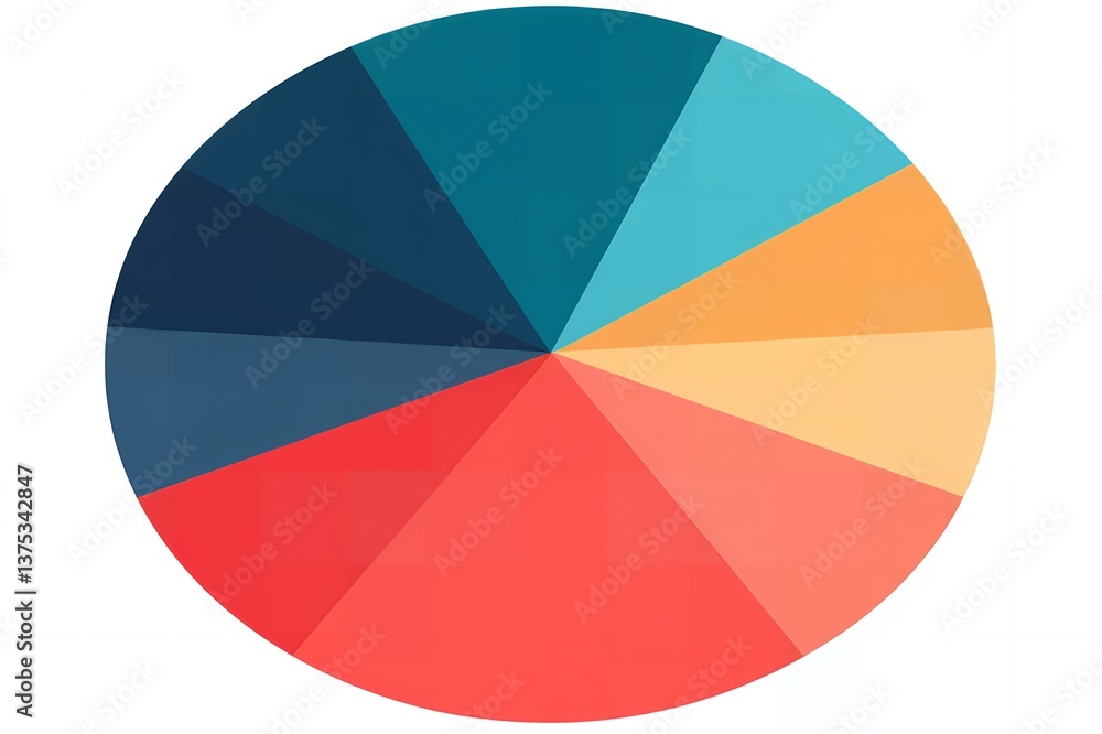 Poster vibrant color palette wheel design ten segment circle graphic for web design and branding projects