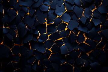 Obraz premium Textured abstract background featuring dark blue and gold elements, creating striking visual contrast. cracked surface adds depth and intrigue to design